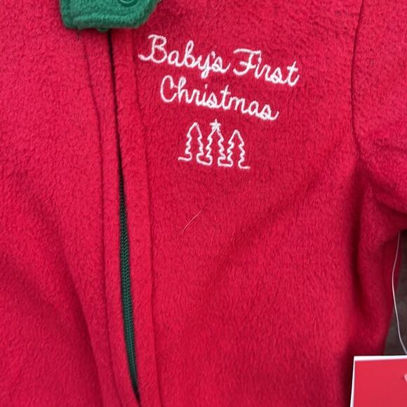 Baby’s First Christmas red footed sleeper size 6 months NEW - Picture 2 of 7